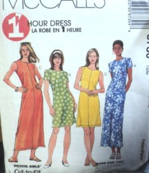 8730  MCCALLS 1 HR SLEEVES OR NOT  SHIFT DRESS LENGTHS PATTERN 6-10, 8-12; 14-18, 20-24 CHOICE